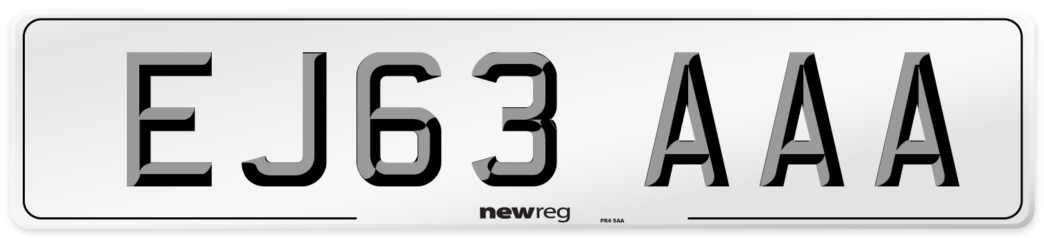 EJ63 AAA Number Plate from New Reg